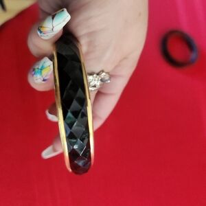 Vintage  Black and Gold Faceted Bracelet